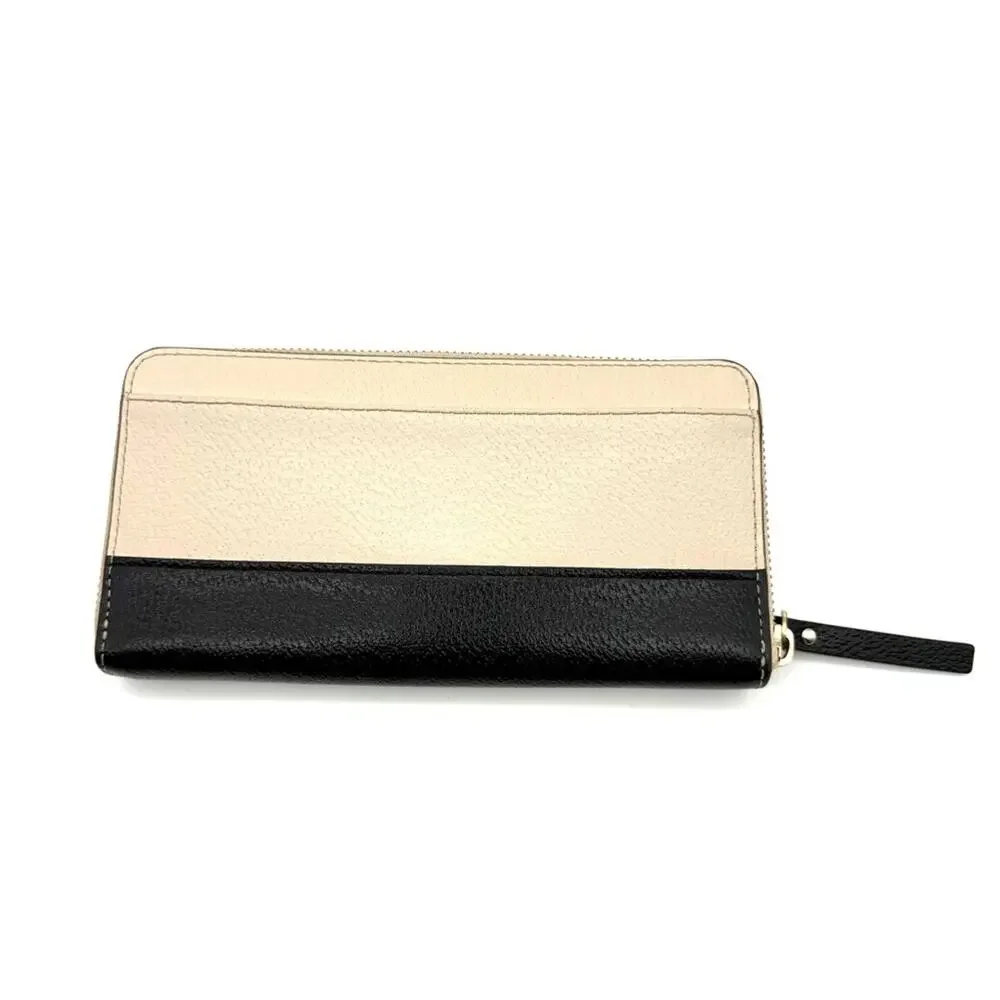 Kate Spade Neda Wellesley Two Tone Pebble/Black Zip Wallet WLRU2547